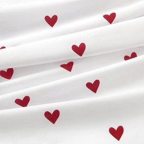Goldea okrúhly obrus 100% bavlnené plátno - červené srdiečka na bielom Ø 100 cm