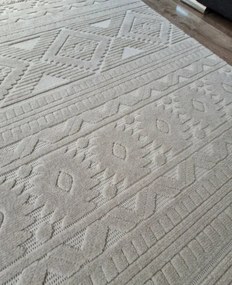 HU Béžový moderný koberec TWIST BEIGE 23929A Rozmer: 60x100 cm