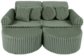 MeowBaby® Churros detská pohovka Max, Olive Sage Green