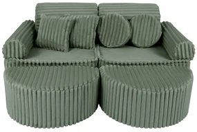 MeowBaby® Churros detská pohovka Max, Olive Sage Green