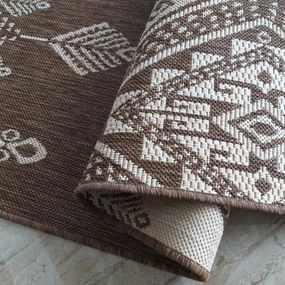 DY Obojstranný hnedý koberec s geometrickým vzorom Zara 13 Rozmer: 120x170 cm