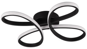 Čierne LED stropné svietidlo 40x40 cm Fly – Trio