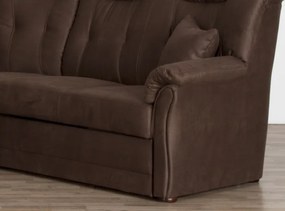 Rohová sedacia súprava Linz, hnedá látka v optike kože, bez rozkladu