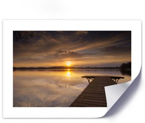 Gario Plagát Molo na jazere Farba rámu: Bez rámu, Veľkosť: 45 x 30 cm