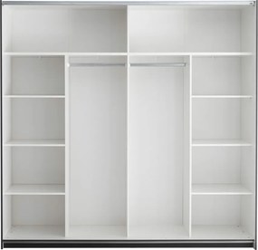 Šatníková skriňa Melton, 215 cm, grafit/dub mauvella