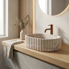 Umývadlo na dosku z kompozitného kameňa REA Margaret Gio 49,5x35,5 béžová