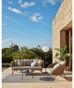 Svetlosivé/hnedé kovové záhradné kreslo Branzie – Kave Home