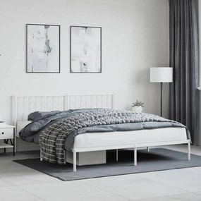 Kovový rám postele s čelom biely 183x213 cm 374491