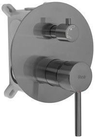 Rea Lungo, podomietková vaňová batéria s ručnou sprchovou sadou + BOX, grafitová, REA-B6388