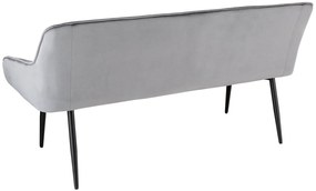 Lavica Turin 160cm strieborno sivý zamat