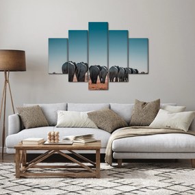 Obraz - Odchod slonov (150x105 cm)