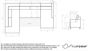 Béžová rozkladacia pohovka do "U" Miuform Scandic Lagom, ľavý roh