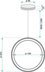 Toolight Toolight, LED závesné svietidlo 26cm, 5W, 4000K, APP1790-CP, čierna, OSW-06067