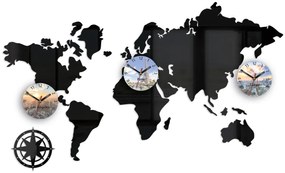 3D nalepovacie hodiny Cities čierne