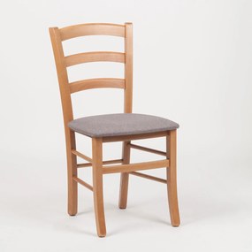 Stima stolička PAYSANE s čalúneným sedákom Vyberte odtieň ->: Dub, Vyberte látku ->: LUX Sivá 5