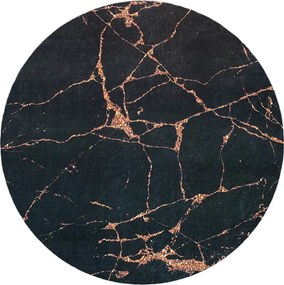 Okrúhly koberec Porte 2007 Koło BLACK GOLD – čierna a zlatá Rozmer: 120 cm