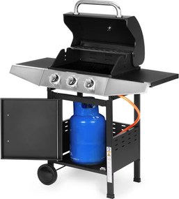 Záhradný plynový gril 10,2 KW, veľký rošt, 3 horáky, teplomer, redukcia MultiGarden