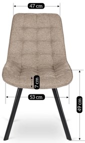 PROXIMA.store - Čalúnená jedálenska stolička RICK 2 FARBA: sivá, MATERIÁL: pletená