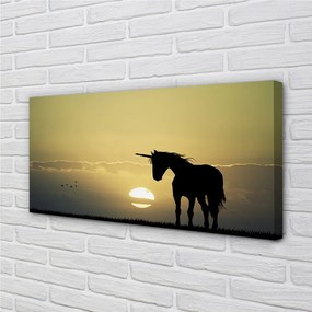 Obraz na plátne Pole sunset jednorožec 140x70 cm