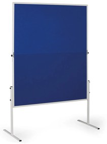 Informačná a moderačná tabuľa, 1200 x 1500 mm, textilná, modrá, sklopná