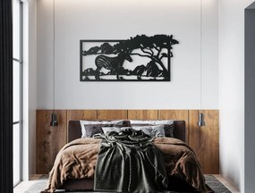 drevko Drevený obraz Zebra v savane Rozmer obrazu: 21 x 44,5 cm, Farba dekorácie: Čierna