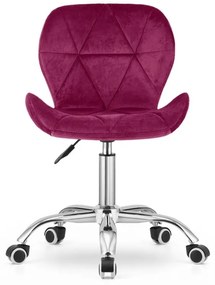 Set do pracovne ZARIMO stôl 80x40 cm čierny + kreslo AVOLA VELVET vínové