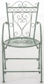 Kovová stolička Sheela s područkami (SET 2 ks) - Zelená antik