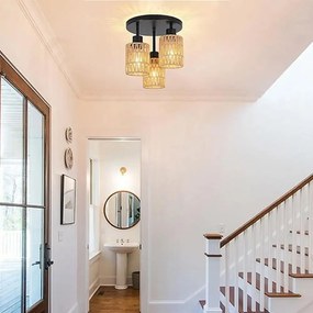 Toolight Toolight, stropné svietidlo 3xE27, APP1624-3C, hnedá-čierna, OSW-04127