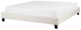 Čalúnená posteľ 180 x 200 cm svetlobéžová ROANNE Beliani