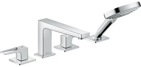 HANSGROHE Metropol 4-otvorová batéria na okraj vane, so strmeňovými pákami, vyloženie výtoku 197 mm, chróm, 74553000