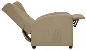 vidaXL Sklápacie kreslo wingback kapučínové umelá koža-