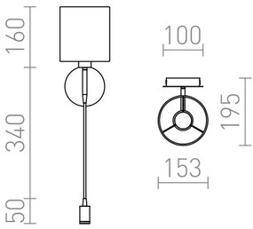 RED - Design Rendl - R10580 - LED Nástenná lampa VERSA 1xE27/42W/230V + LED/3W