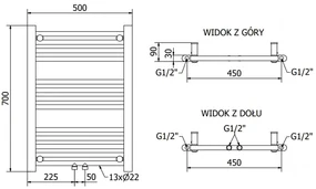Mexen Mars, elektrické vykurovacie teleso 700 x 500 mm, 300 W, čierna, W110-0700-500-2300-70