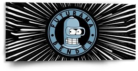 Sablio Obraz Futurama Bender Vesmír - 110x50 cm