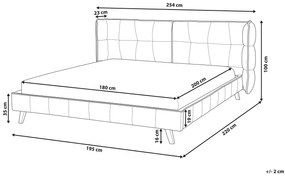Sivá zamatová posteľ 180 x 200 cm SENLIS Beliani