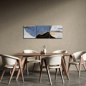 Obraz - Textúrované tvary (s hodinami) (90x30 cm)