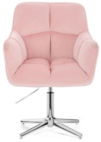 LuxuryForm DESIGN Kreslo AMALFI VELUR na striebornom kríži - ružové