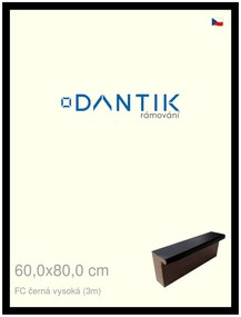 DANTIK rám na obraz 60x80 | FC černá vysoká (Plexi Čiré)