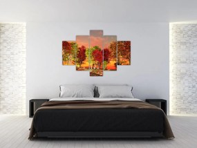 Obraz - Farebné stromy (150x105 cm)