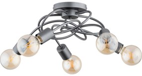 Prisadený luster MAXIS 5xE27/15W/230V šedá