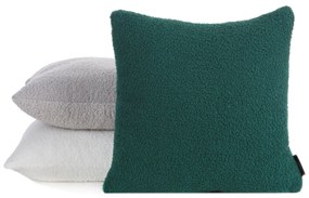 CHLPATÁ DEKORAČNÁ OBLIEČKA NA VANKÚŠ BUKLA 45X45 CM TMAVOZELENÁ