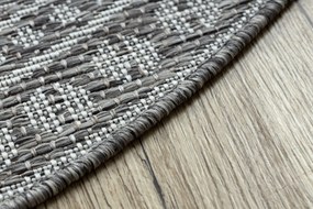 Šnúrkový okrúhly koberec SIZAL LOFT 21193 BOHO slonovinová kosť - sivý
