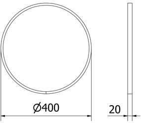 Mexen Loft, okrúhle kúpeľňové zrkadlo 40 cm, farba rámu zlatá lesklá, 9850-040-040-000-50