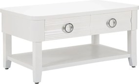 Konferenčný stolík Shine 90 cm so zásuvkami biely