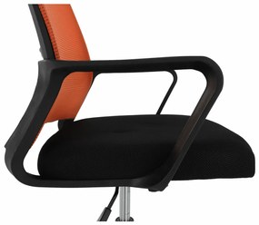 Kondela Kancelárska stolička, sieťovina oranžová/látka čierna, APOLO NEW 71112