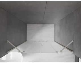 Mexen Velar Duo, posuvné sprchové dvere do otvoru 140 cm, 8mm sklo námraza, brúsená oceľ, 871-140-000-32-97