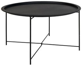 Čierny kovový okrúhly konferenčný stolík ø 75 cm Bastia – House Nordic
