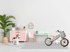 Sivé odrážadlo pre deti so zvončekom