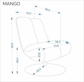 Otočné čalúnené kreslo MANGO béžové