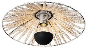 Orientálna nástenná lampa béžová s korálkami - Moti